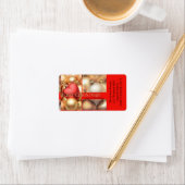 Étiquette De nos nouveaux ornements Home Golden (En situation)