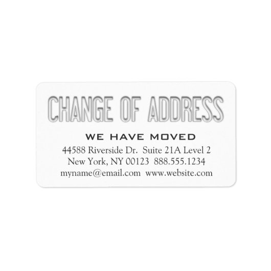 étiquette de notification "Changement d'adresse" (Devant)