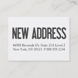 Étiquette de notification « Nouvelle adresse »