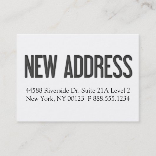 Étiquette de notification « Nouvelle adresse » (Devant)