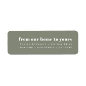 Étiquette De notre maison à la vôtre Moderne Minimal Vert Du (Devant)