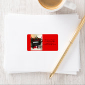 Étiquette De notre nouvelle adresse Cheminée de Noël (En situation)