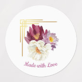 Étiquette de nourriture à l'aquarelle florale élég (Design 2)