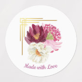 Étiquette de nourriture à l'aquarelle florale élég (Design 1)