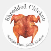 Étiquette de nourriture de poulet effiloché pour e (Devant)