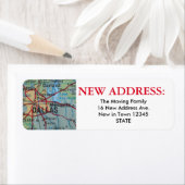 Étiquette de nouvelle adresse Dallas (En situation)