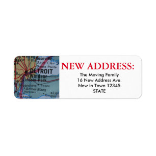 Étiquette de nouvelle adresse de Detroit