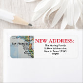 Étiquette de nouvelle adresse de San Francisco (En situation)