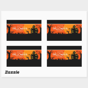 Étiquette de nuit d'Halloween hantée