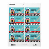 Étiquette de package de fête de Jukebox de danse S (Feuille entière)