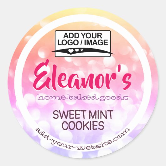 Étiquette de packaging de gâteau au logo arc-en-ci (Devant)