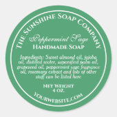 Étiquette de packaging de savon cosmétique vert de (Devant)
