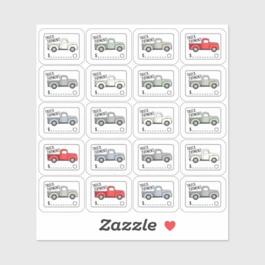 Étiquette de paiement de camion Tracker Charges Pl (Feuille)