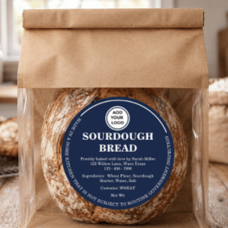 Étiquette de pain au levain de cottage avec logo b