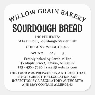 Étiquette de pain au levain Nebraska Cottage Law F