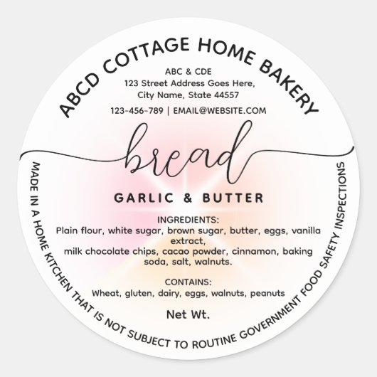 Étiquette de pain fait maison moderne Étiquette de (Devant)