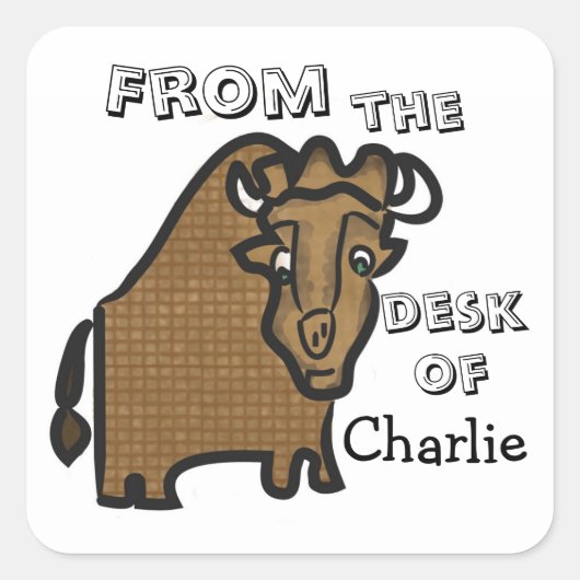 Étiquette de papeterie de buffle pour enfants (Devant)