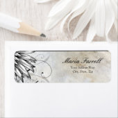 Étiquette de papier parchemin à ailes et à flocons (En situation)