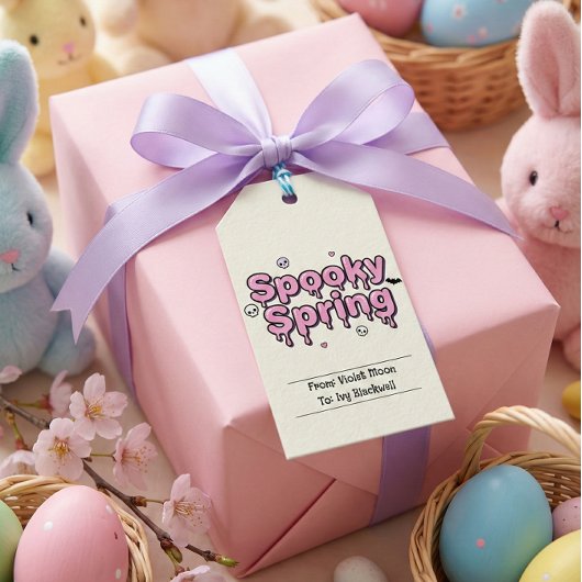 Étiquette de Pâques gothique pastel de printemps e