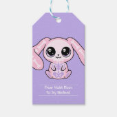 Étiquette de Pâques lavande Goth Pastel Lapin Rose (Devant)