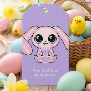 Étiquette de Pâques lavande Goth Pastel Lapin Rose