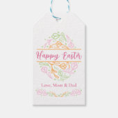 Étiquette de Pâques personnalisée Pastel Rose Joye (Devant)