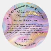 Étiquette de parfum solide holographique et marbré (Devant)
