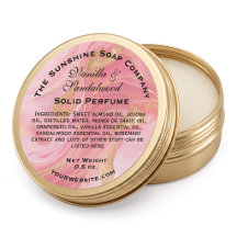 Étiquette de parfum solide rose et or délicat marb