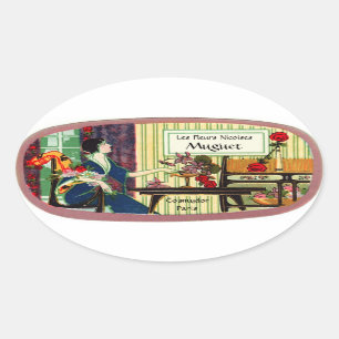 Étiquette de parfum vintage - Dame française