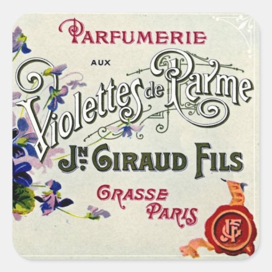 Étiquette de parfum violette française (Devant)