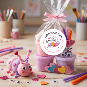Étiquette de pâte à modeler « Construisez un amour
