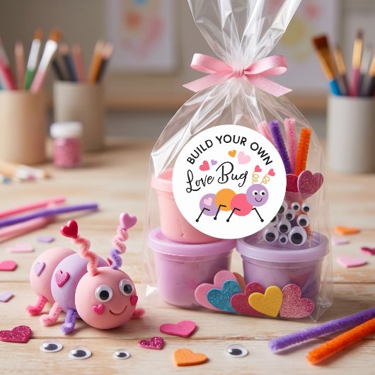 Étiquette de pâte à modeler « Construisez un amour