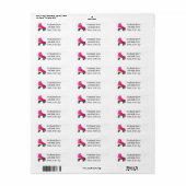 Étiquette de patin à roulettes rose fuchsia (Feuille entière)