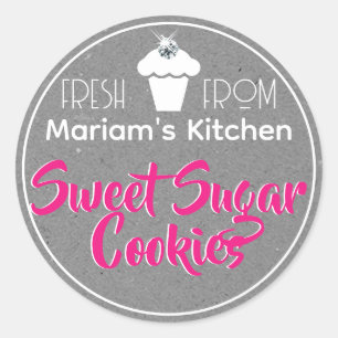 Étiquette de pâtisserie au gâteau de cupcake gris