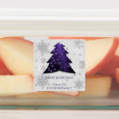 Étiquette de pâtisserie de Noël Festif Violet (Apposé)