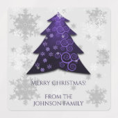 Étiquette de pâtisserie de Noël Festif Violet (Design 1)