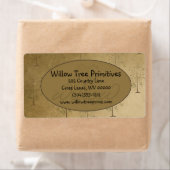 Étiquette de pays primitif de l'arbre de saule (En situation)