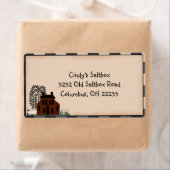 Étiquette de pays Saltbox primitif (En situation)