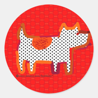 étiquette de peinture numérique 'chien rouge'