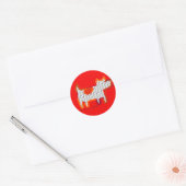 étiquette de peinture numérique 'chien rouge' (Enveloppe)