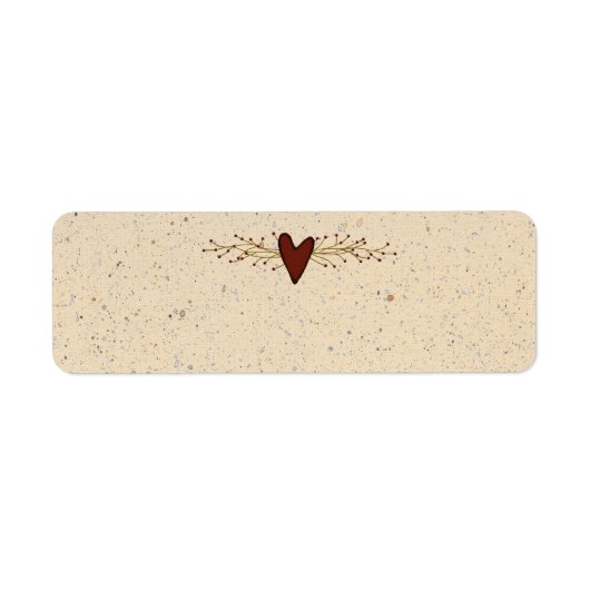 Étiquette de petit produit primitif de coeur (Devant)