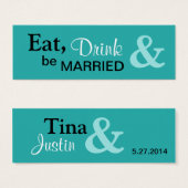 Étiquette de petite préférence Mariée - Aqua (Devant & derrière)