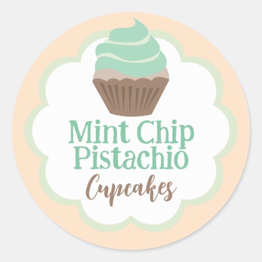 Étiquette de pétoncle de Cupcake à la menthe (Devant)