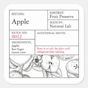 étiquette de pharmacie Apple noir et blanc