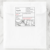 étiquette de pharmacie Apple noir et blanc (Sac)