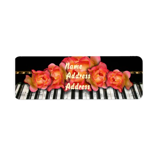 Étiquette de piano Rose clavier (Devant)