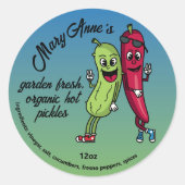 Étiquette de pickles de dessin animé drôle Copains (Devant)