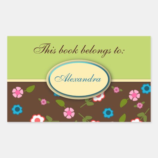 Étiquette de plaque de registre vert et Brown Flor (Devant)