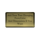 Étiquette de plaque d'or (Devant)