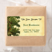 Étiquette de plaque modifiable de chêne vintage (En situation)